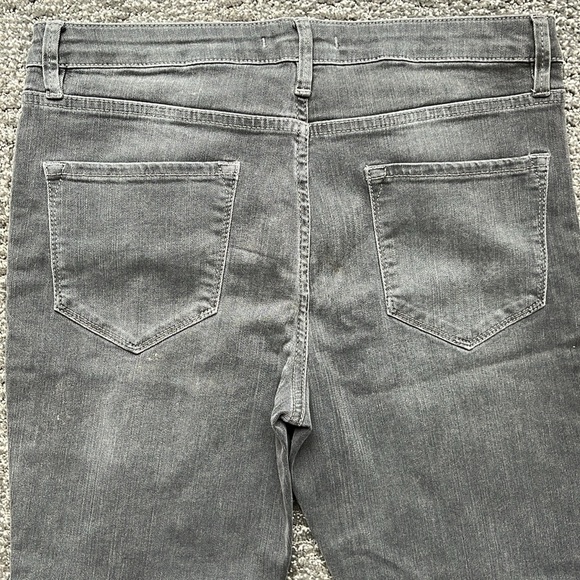 🐺Free People High Rise Crop Flare Stretch denim Jeans dark gray raw hem size 31 - Picture 5 of 12